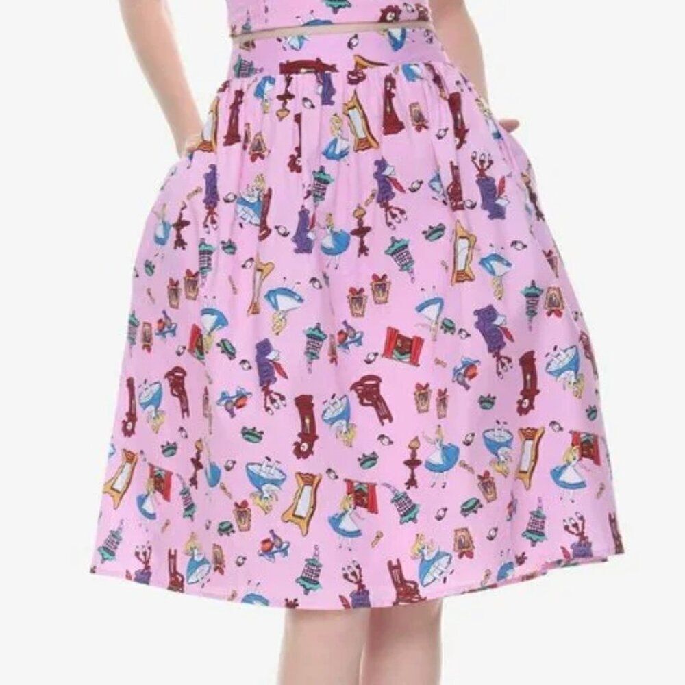 Disney Alice In Wonderland Tea Party Retro Skirt Size Small